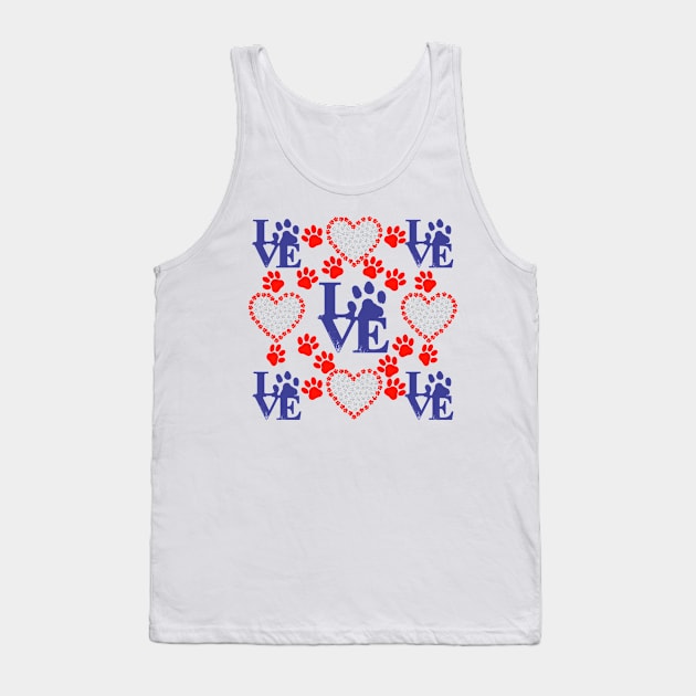 Dog Lover USA Flag Colors Tank Top by hispanicworld